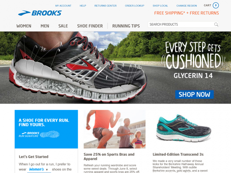 brooks shoes website